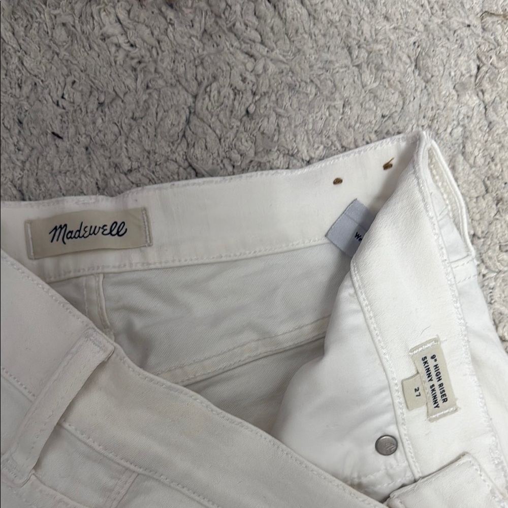 Madewell Women's Straight Leg Jeans in White - Picture 5 of 7